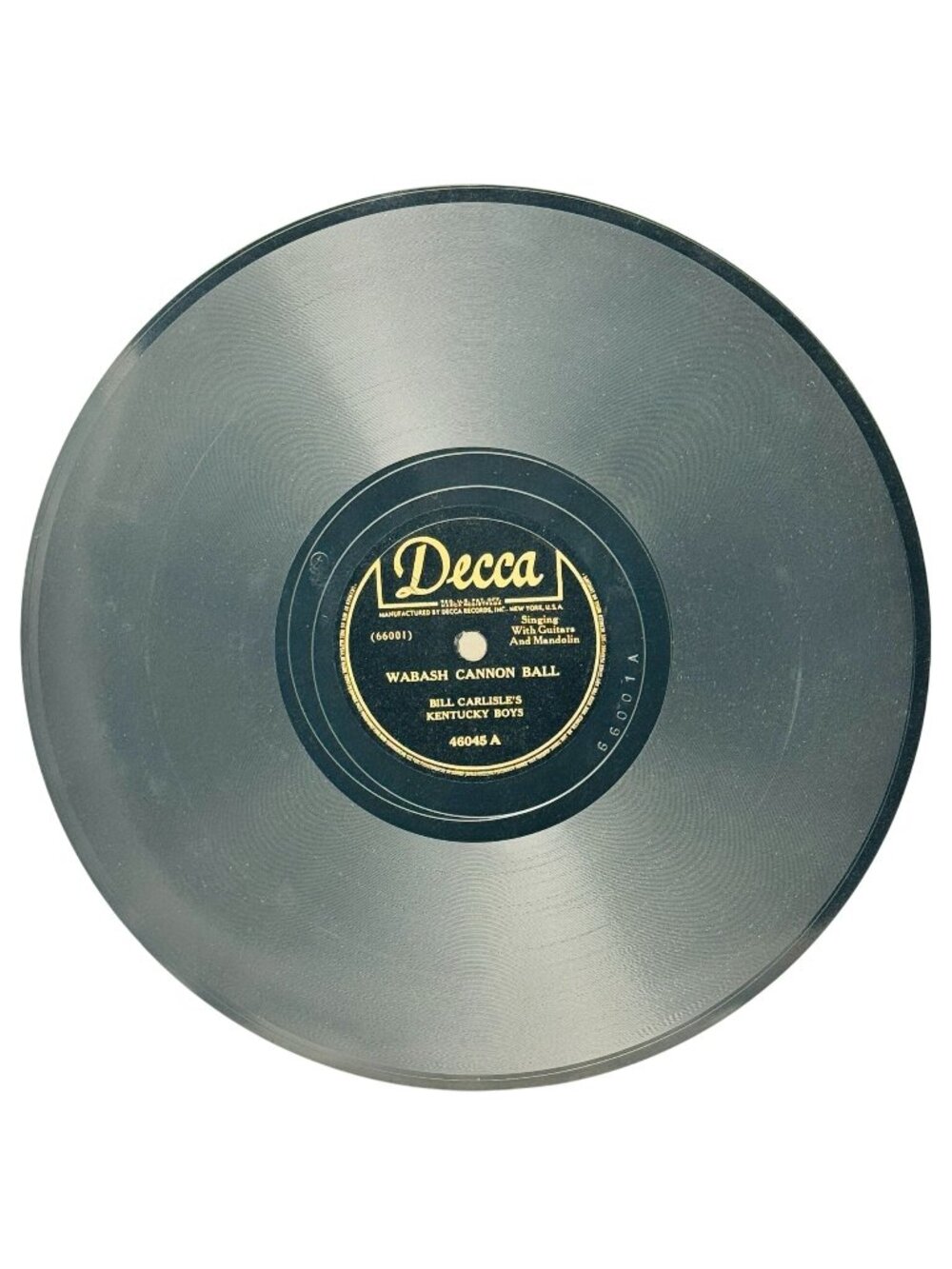 Bill Carlisles Kentucky Boys Wabash Cannon Ball 10in Shellac 78 RPM Decca 46045